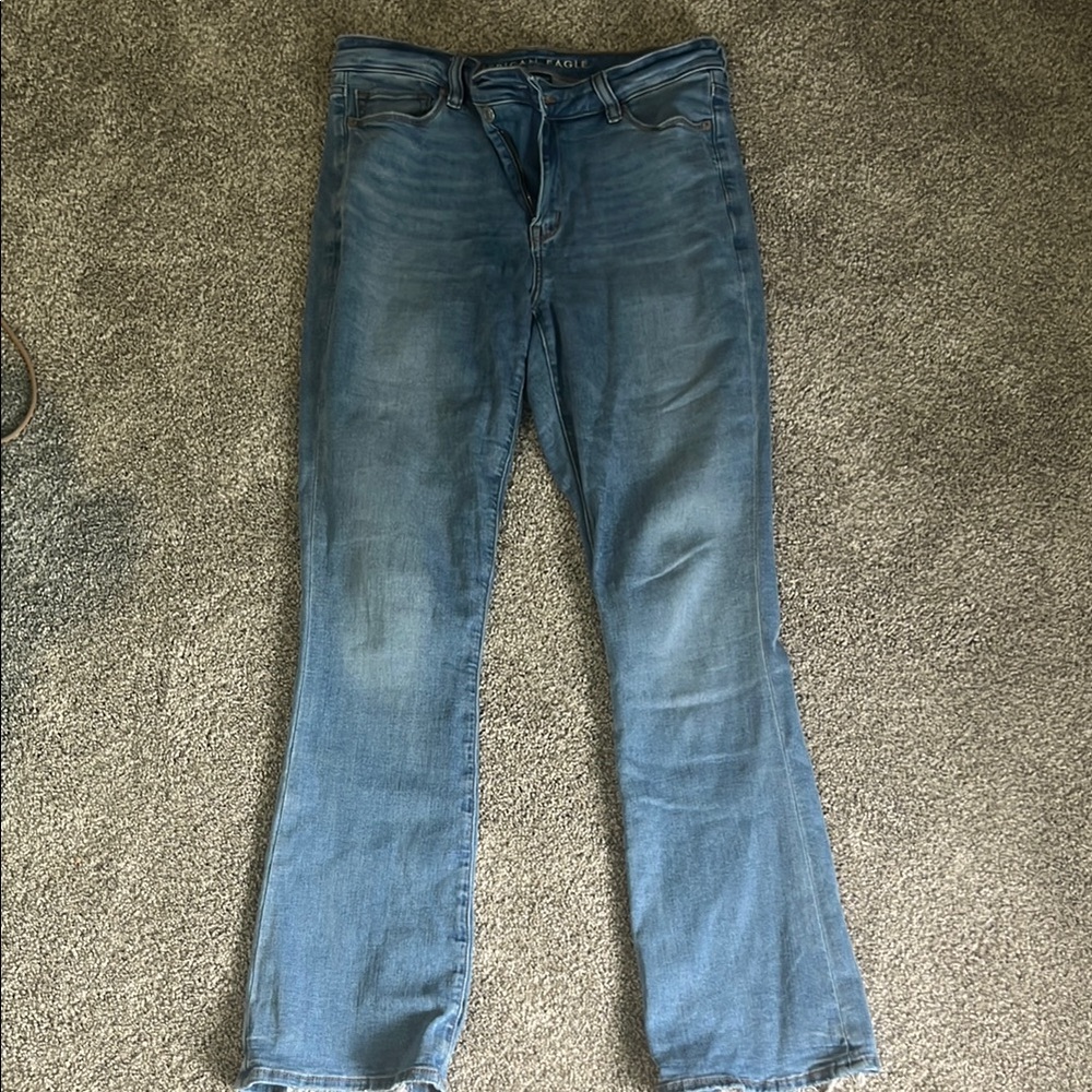 American Eagle High Rise Skinny Kick Size 10 Regular Women's Blue Jeans